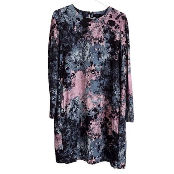 COS Dresses & Skirts - COS Splatter Long Sleeve Dress Euro 40 US 8 Pink Blue Black Mini Party Formal